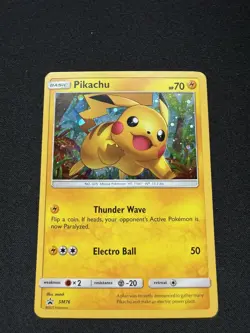 Pikachu SM76 Shining Legends Holo Black Star Promo Pokemon Card - LP - Image 1