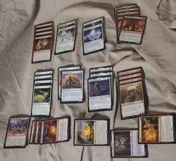 mtg card lot bulk red / white forgotten realms including rare and foil cards. - Image 1