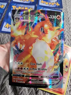JUMBO Cards Lot of 9 Charizard Pikachu Rayquaza Foil Fan Art Collector Cards - Image 4