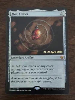 MTG Mox Amber Dominaria Prerelease Foil Lightly Played - Image 1