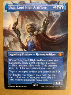MTG 1x BORDERLESS Urza, Lord High Artificer 423 Dominaria Remastered Magic x1 NM - Image 1