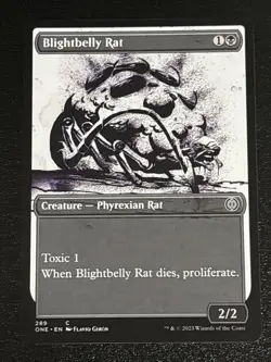 MTG Phyrexia: All Will Be One Blightbelly Rat Showcase 289 NM - Image 1