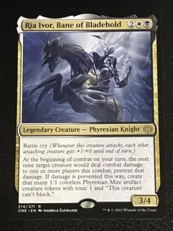 MTG Phyrexia: All Will Be One Ria Ivor, Bane of Bladehold 214/271 NM Rare - Image 1