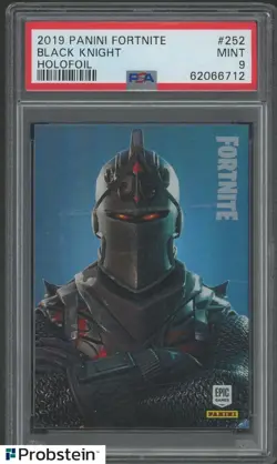 2019 Panini Fortnite USA Holofoil #252 Black Knight PSA 9 MINT - Image 1