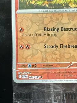 Pokemon 151 Charmander Gamestop Stamped Reverse Holo Promo 004/165 Sealed - Image 5