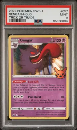 Pokemon TCG Gengar Promo (Trick or Trade Halloween) 057/198 Holo PSA 9 - Image 1