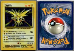 1999 Pokemon, Base Set, #16/102 Zapdos, Holo Rare (f) - Image 1