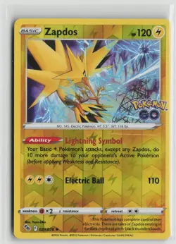 Pokemon TCG Pokemon Go Zapdos x1 NM Reverse Holo 029 - Image 1