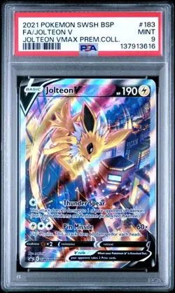 Jolteon V SWSH183 Promo Pokemon Premium Collection Promo PSA 9 MINT - Image 1