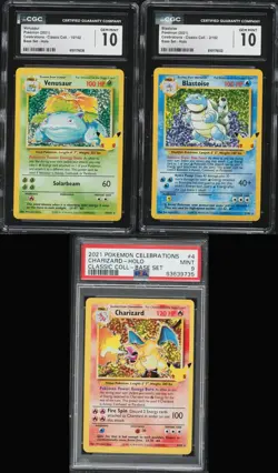 Pokemon Celebrations Base Set Charizard Blastoise Venusaur PSA CGC 9 10 Set - Image 1