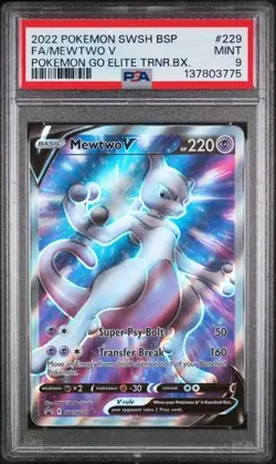 Mewtwo V #229 Pokemon TCG 2022 FA Promo GO Elite Trainer Box MINT PSA 9 - Image 1