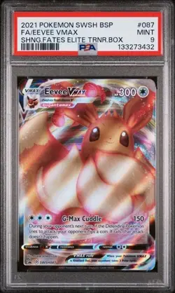 2021 Pokemon Black Star Promo Shining Fates ETB #087 PSA MINT 9 - EEVEE VMAX - Image 1