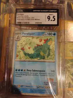 POKEMON CGC 9.5 MINT+ FERALIGATR ILLUSTRATION CONTEST WINNER 2024 #213 PROMO🔥🔥 - Image 1