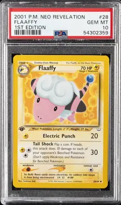 2001 POKEMON NEO REVELATION 1ST ED #28 FLAAFFY PSA 10 - Image 1