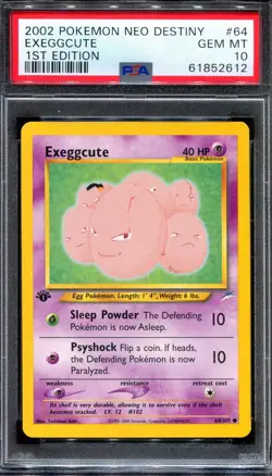 PSA 10 Pokemon 2002 1st Edition Neo Destiny Exeggcute Common #64 - Image 1