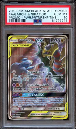 PSA 10 Pokemon Garchomp & Giratina GX Partnership Tin Promo SM193 GEM MINT - Image 1