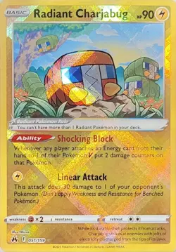 Pokemon Crown Zenith Set Radiant Charjabug 051/159 - Image 1