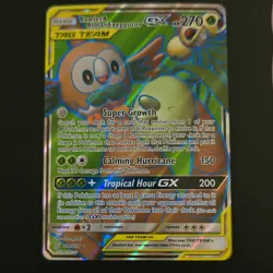 Pokemon TCG Rowlet & Alolan Exeggutor GX 270 HP Ultra Rare Full Art Holo 214/236 - Image 1