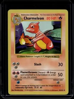Pokemon TCG Charmeleon Base Set Shadowless LP - Image 1