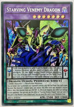 BROL-EN034 Starving Venemy Dragon - Secret Rare 1st Edition Lightly Played - Image 1