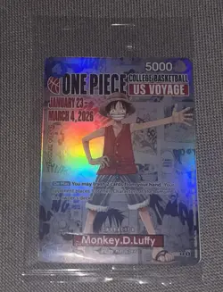 One Piece Monkey.D.Luffy College Basketball US Voyage Promo Card - Image 1
