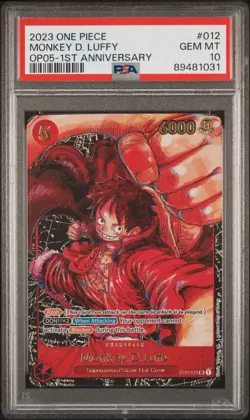 One Piece OP05 Monkey D. Luffy 1st Anniversary ST01-012 PSA 10 Gem Mint English - Image 1
