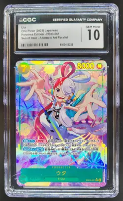 2025 ONE PIECE CCG JAPANESE UTA SECRET RARE ALTERNATE ART EB03-061 CGC 10 E PT - Image 1