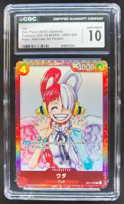 2023 ONE PIECE CCG JAPANESE UTA FILM RED RARE ALT ART OP01-005 CGC 10 C PT - Image 1