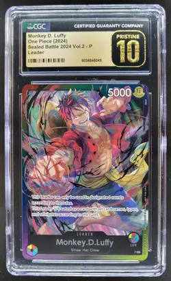 2024 ONE PIECE CCG MONKEY D. LUFFY SEALED BATTLE LEADER CGC 10 PRISTINE C PT - Image 1