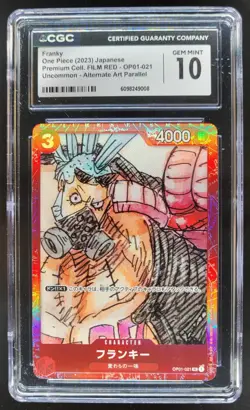 2023 ONE PIECE CCG JAPANESE FRANKY FILM RED ALT ART OP01-021 CGC 10 D PT - Image 1
