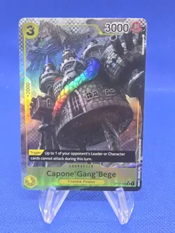 One Piece Kingdoms of Intrigue Capone Gang Bege OP04-100 Alternate Alt Art NM - Image 1
