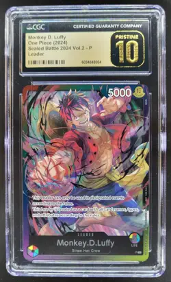 2024 ONE PIECE CCG MONKEY D. LUFFY LEADER SEALED BATTLE CGC 10 D PT - Image 1