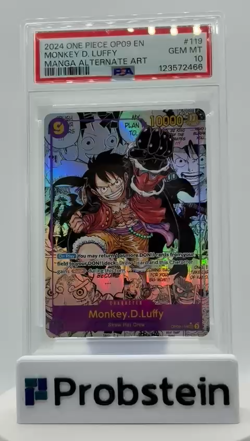 2024 One Piece OP09 En Manga Alternate Art #119 Monkey D. Luffy PSA 10 GEM MINT - Image 2