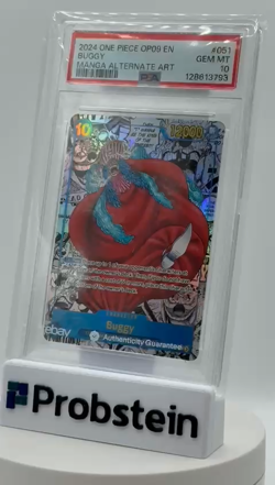 2024 One Piece OP09 En Manga Alternate Art #051 Buggy PSA 10 GEM MINT - Image 2