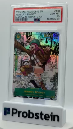 2025 One Piece OP12 En Manga Alternate Art #118 Jewelry Bonney PSA 10 GEM MINT - Image 2