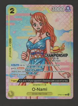 One Piece TCG O Nami OP06-101 TEXTURED FINALIST CS EVENT PACK M 2025 - Image 1