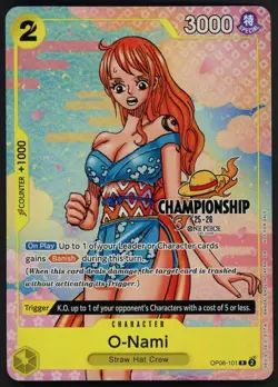 One Piece TCG O Nami OP06-101 TEXTURED FINALIST CS EVENT PACK M 2025 - Image 3