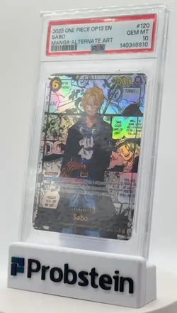 2025 One Piece EN OP13 Manga Alternate Art #120 Sabo PSA 10 GEM MINT - Image 2