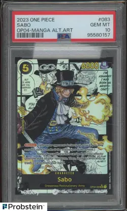 2023 One Piece OP04 Manga Alternate Art #083 Sabo PSA 10 GEM MINT - Image 1