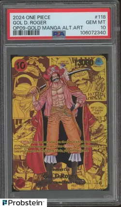2024 One Piece OP09 Gold Manga Alternate Art #118 Gol D. Roger PSA 10 GEM MINT - Image 1