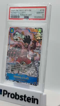 2025 One Piece OP11 En Manga Alterntate Art #118 Monkey D. Luffy PSA 10 GEM MINT - Image 2