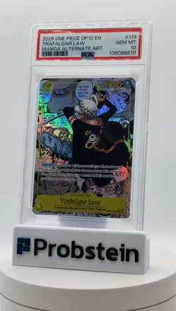 2025 One Piece OP10 EN Manga Alternate Art #119 Trafalgar Law PSA 10 GEM MINT - Image 2