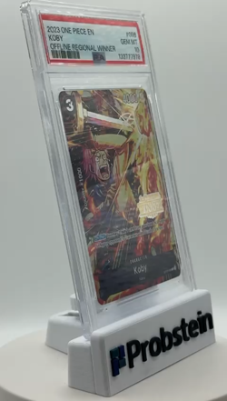 2023 One Piece EN Offline Regional Winner #098 Koby PSA 10 GEM MINT - Image 2