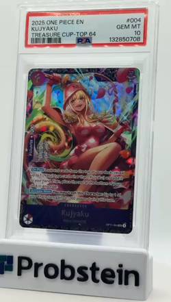 2025 One Piece EN Treasure Cup Top 64 #004 Kujyaku PSA 10 GEM MINT - Image 2
