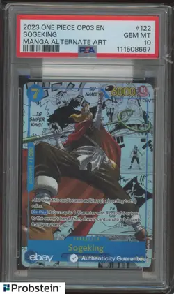 2023 One Piece OP03 En Manga Alternate Art #122 Sogeking PSA 10 GEM MINT - Image 1