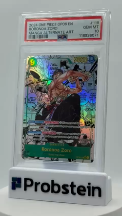2024 One Piece OP06 En Manga Alternate Art #118 Roronoa Zoro PSA 10 GEM MINT - Image 2