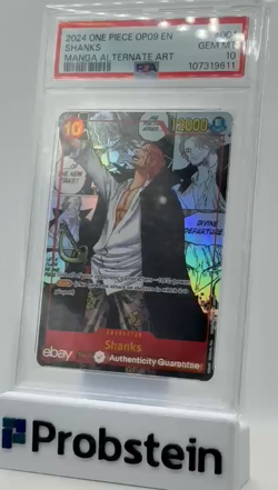 2024 One Piece OP09 En Manga Alternate Art #004 Shanks PSA 10 GEM MINT - Image 2