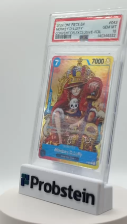 2024 One Piece EN Convention Exclusive Foil #043 Monkey D. Luffy PSA 10 GEM MINT - Image 2