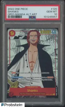 2022 One Piece OP01 Manga Alternate Art #120 Shanks PSA 10 GEM MINT - Image 1