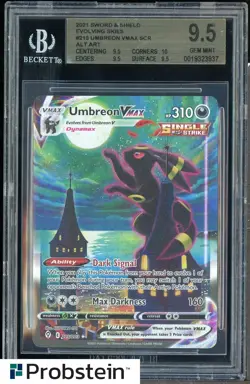 2021 Pokemon SWSH Evolving Skies Secret #215 Umbreon VMAX BGS 9.5 GEM MINT - Image 1
